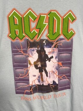 AC/DC Graphic Tee -Size L Band Merch Rocker Tee